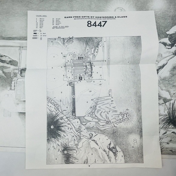 Jesus Leading Trucker Into The Night #8447 Tri-Chem Chart Large Picture To Paint - Picture 2 of 4